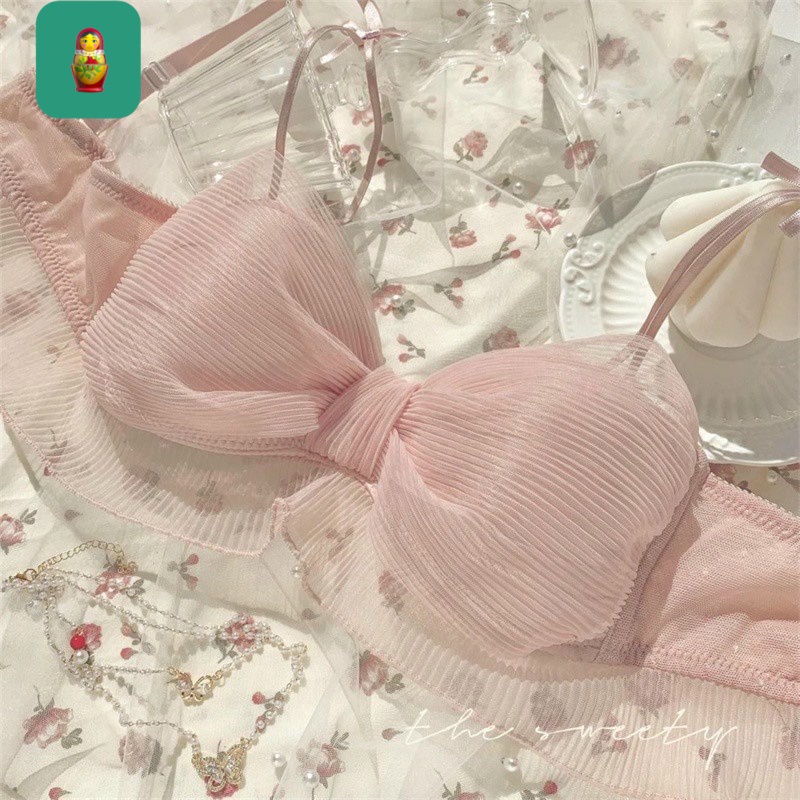 Áo 2 dây bra dập ly 2 lớp nơ ngực cực sexy