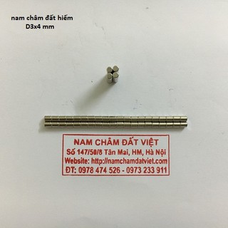 100 viên nam châm 3x4mm