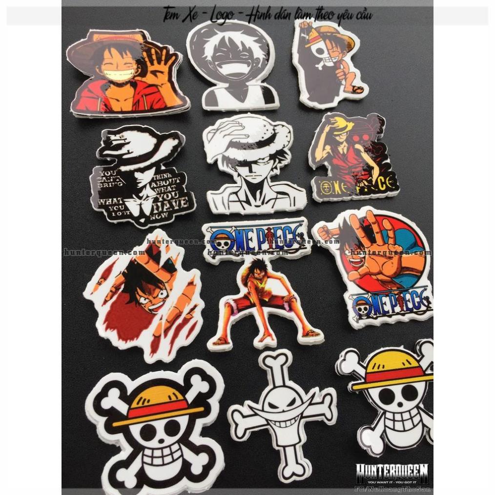 Bán lẻ hình dán Monkey D. Luffy. Decal Sticker chống nước. One piece Mũ Rơm