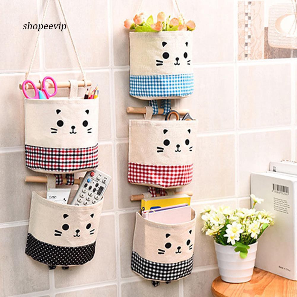 Túi treo tường đựng đồ hình mèo con dễ thương 88098 GIADUNG STORE88