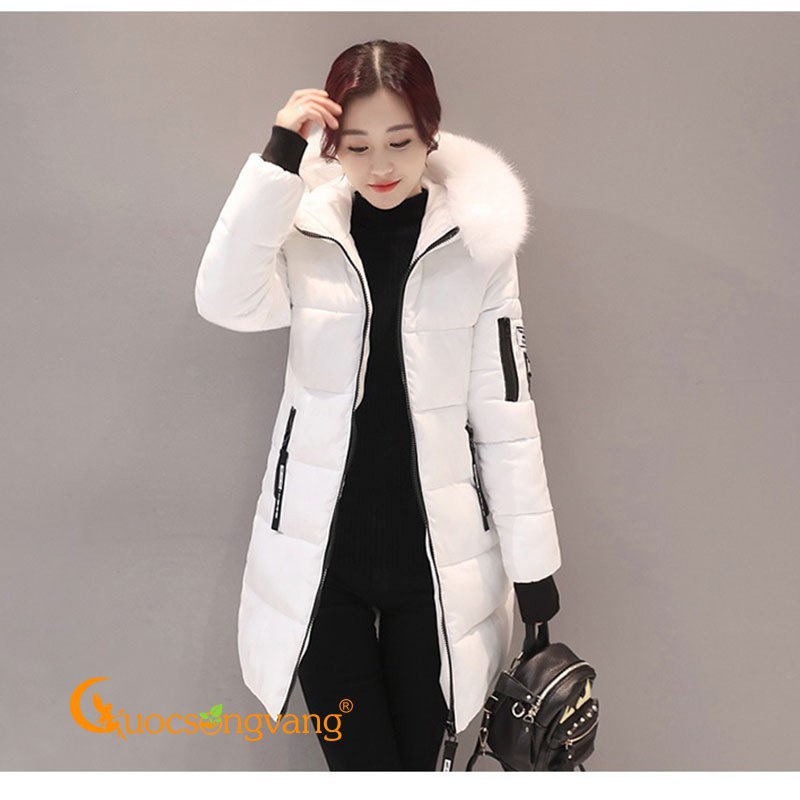 Áo khoác nữ kiểu áo phao nữ lông nón tháo rời GLA247 Cuocsongvang