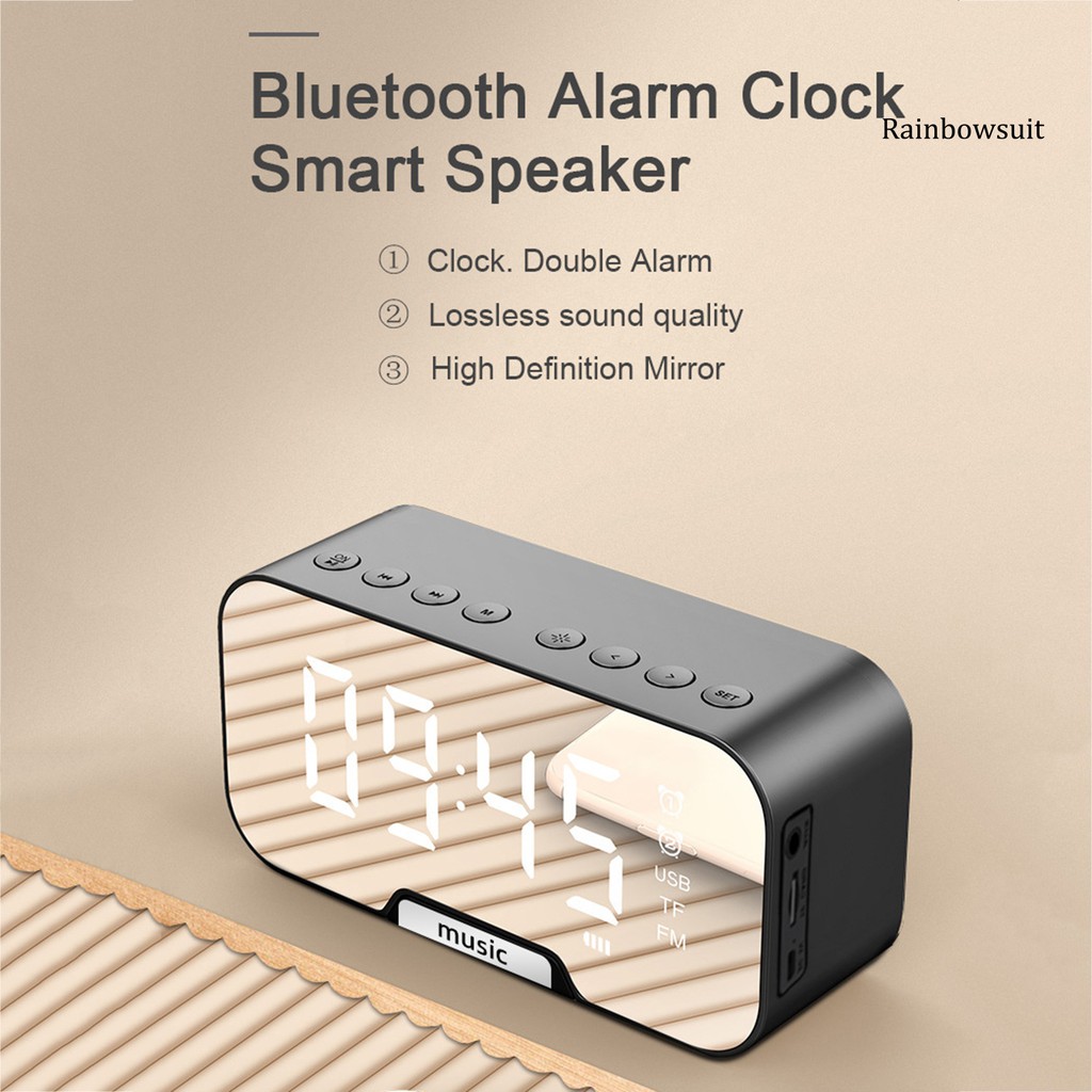 Loa Bluetooth 5.0 Không Dây Tích Hợp Đồng Hồ Báo Thức Rb-Q5