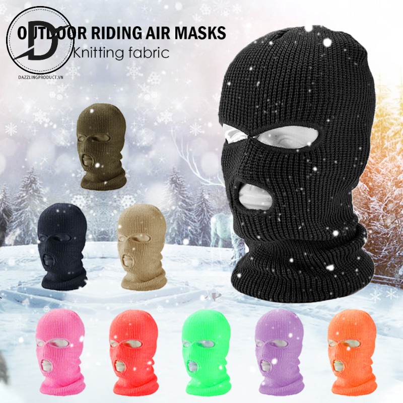 Mặt nạ đan len có thiết kế 3 lỗ giúp giữ ấm hiệu quả