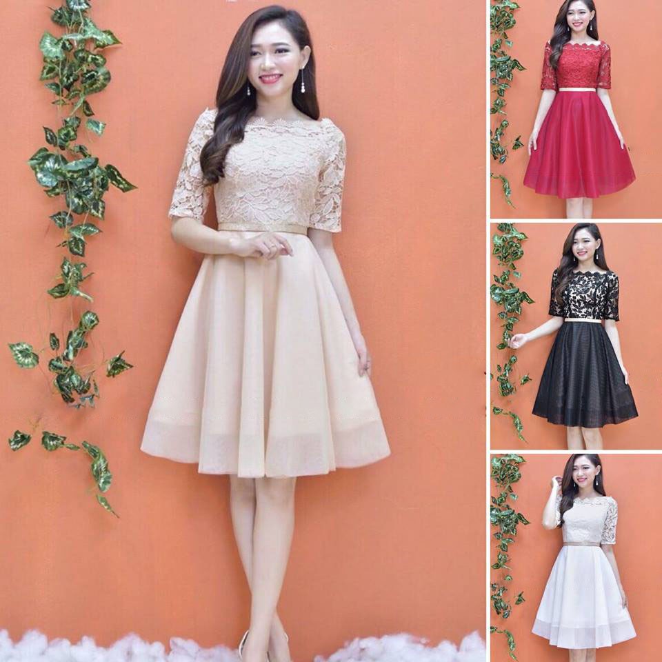 ĐẦM K REN TAY LỠ PHỐI LƯỚI
