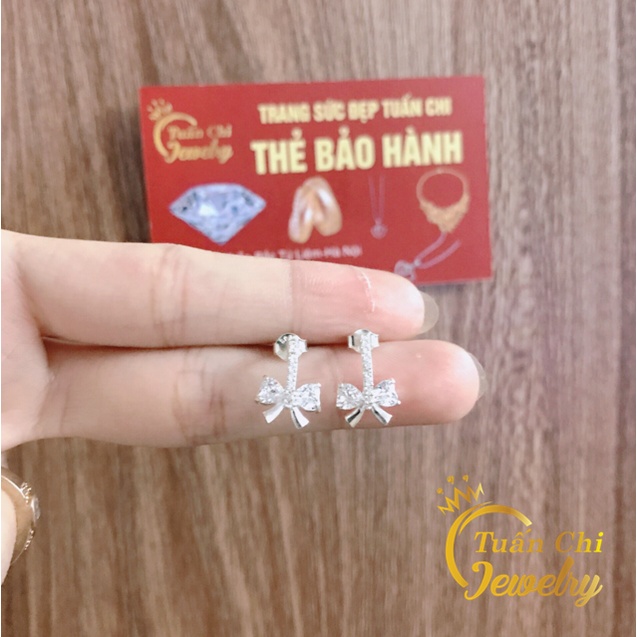 Khuyên Tai Bạc [ẢNH THẬT] Bông Tai Nữ Kiểu Dáng Nơ Tiểu Thư, Thanh Lịch, Bạc Ta Cao Cấp