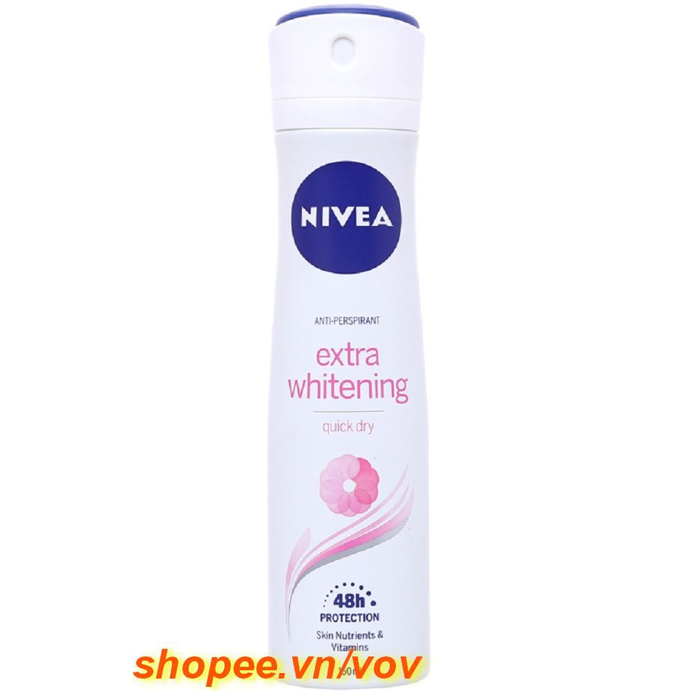 Xịt Ngăn Mùi Nữ Nivea 150ml Extra Whitening  mẫu mới 100% chính hãng.