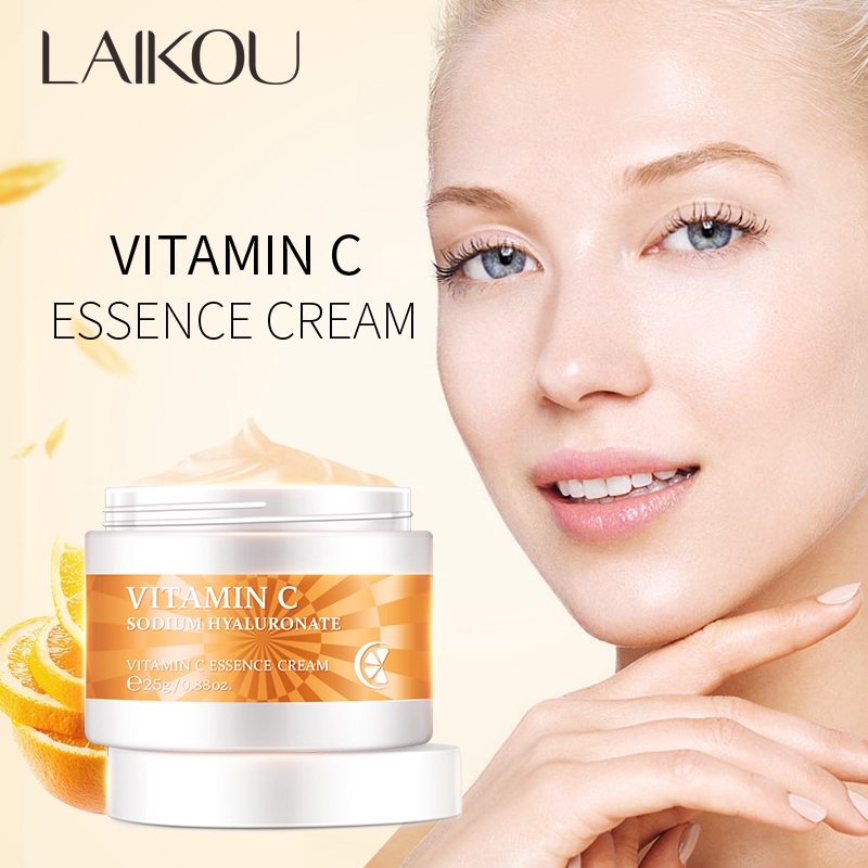LAIKOU Vitamin C Cream + Face Serum Anti-oxidant Remove Spots Dullness Whitening Skin Care 25g+17ml