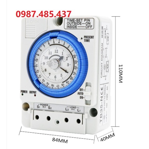 Hẹn giờ cơ timer hẹn giờ TB35N- Camso công suất lớn, dễ cài đặt