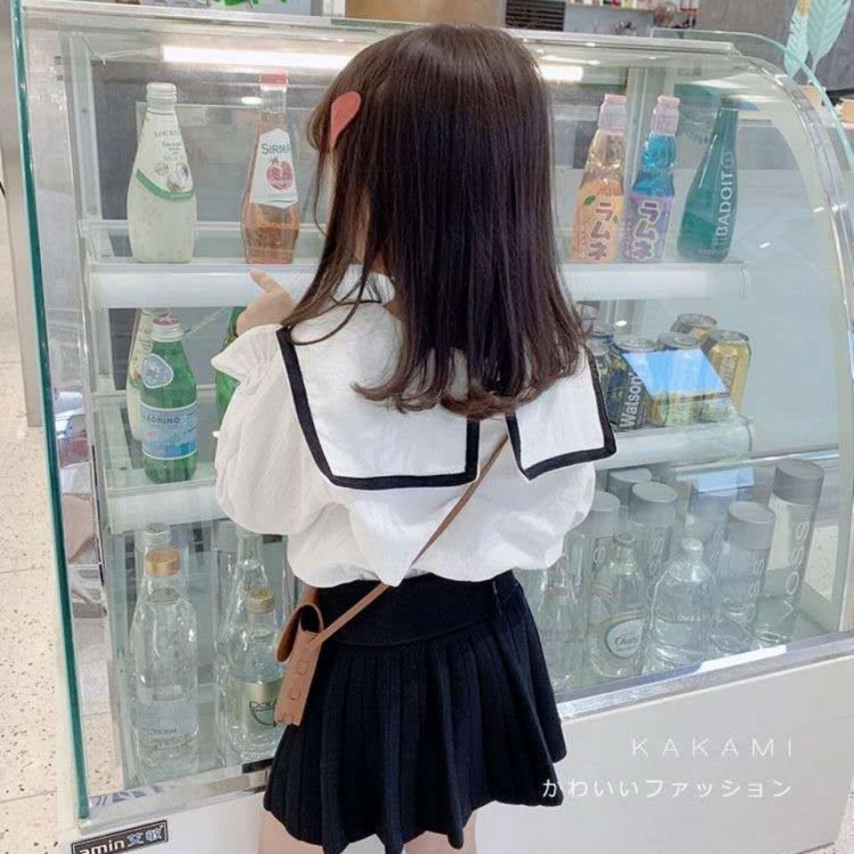 Áo Sơ Mi Dài Tay Phối Nơ Xinh Xắn Dành Cho Bé Gái