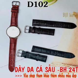 Dây đồng hồ cao cấp da cá sấu-vân đốt tre D102, BH24tháng- Dùng được cho Apple watch