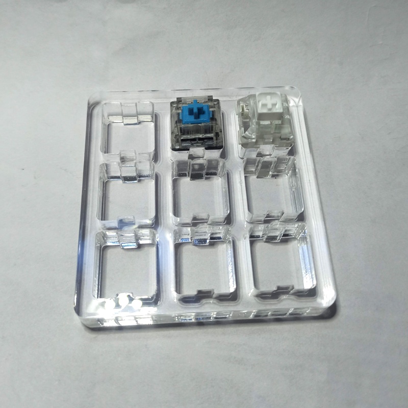 Đế Trưng Bày Công Tắc Cherry MX 4 / 6 / 9 Lỗ Bằng Acrylic Trong Suốt