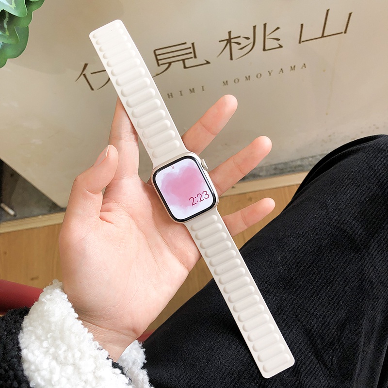 Dây Đeo Nam Châm Silicone Cho iwatch7 Series 6/5/4/3/SE 41mm45mm APatch7 40mm44mm Ap band 7 6 5 4 SE
