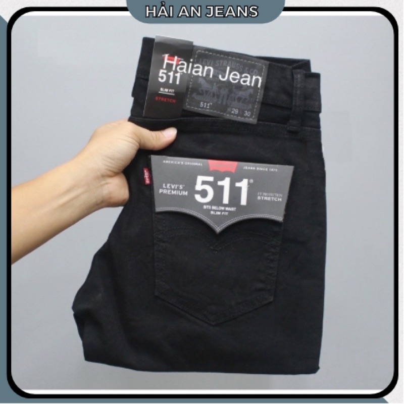 QUẦN Jean nam đen dài LEVI CAO CẤP DÒNG 511 Quần bò nam Ống đứng Jeans co giãn hàng xuất xịn