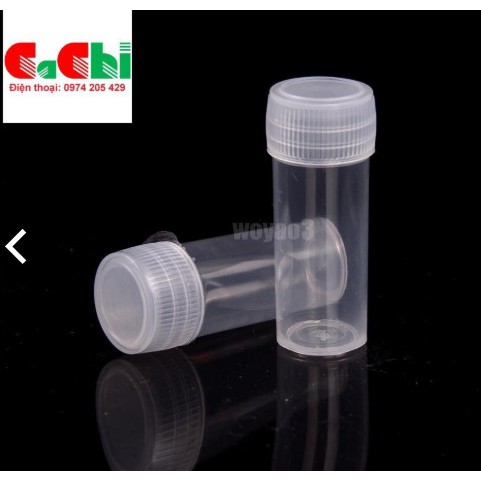 Lọ đựng mẫu 5 ml bằng nhựa nắp ấn