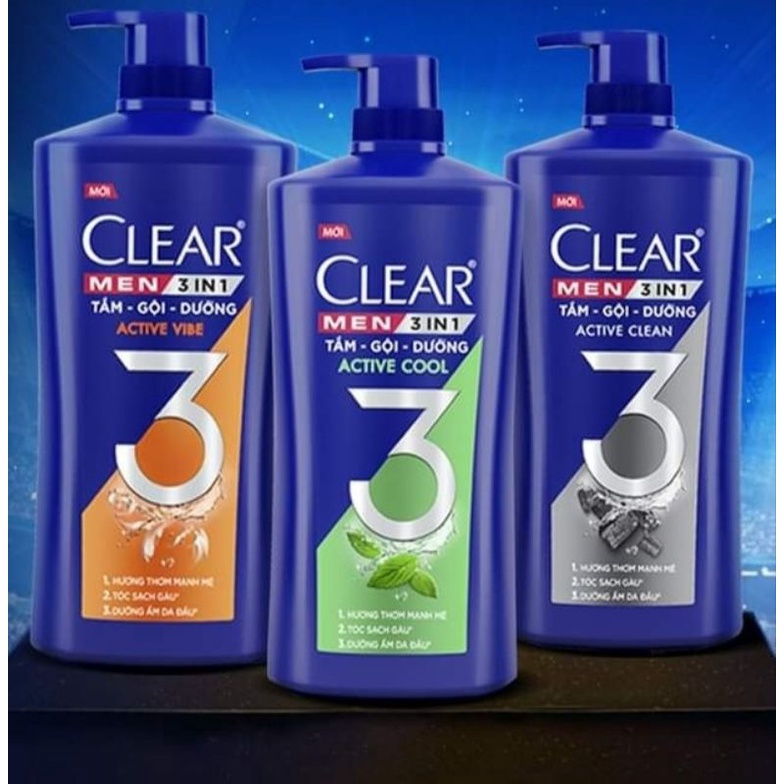 Tắm gội Clear men 630g