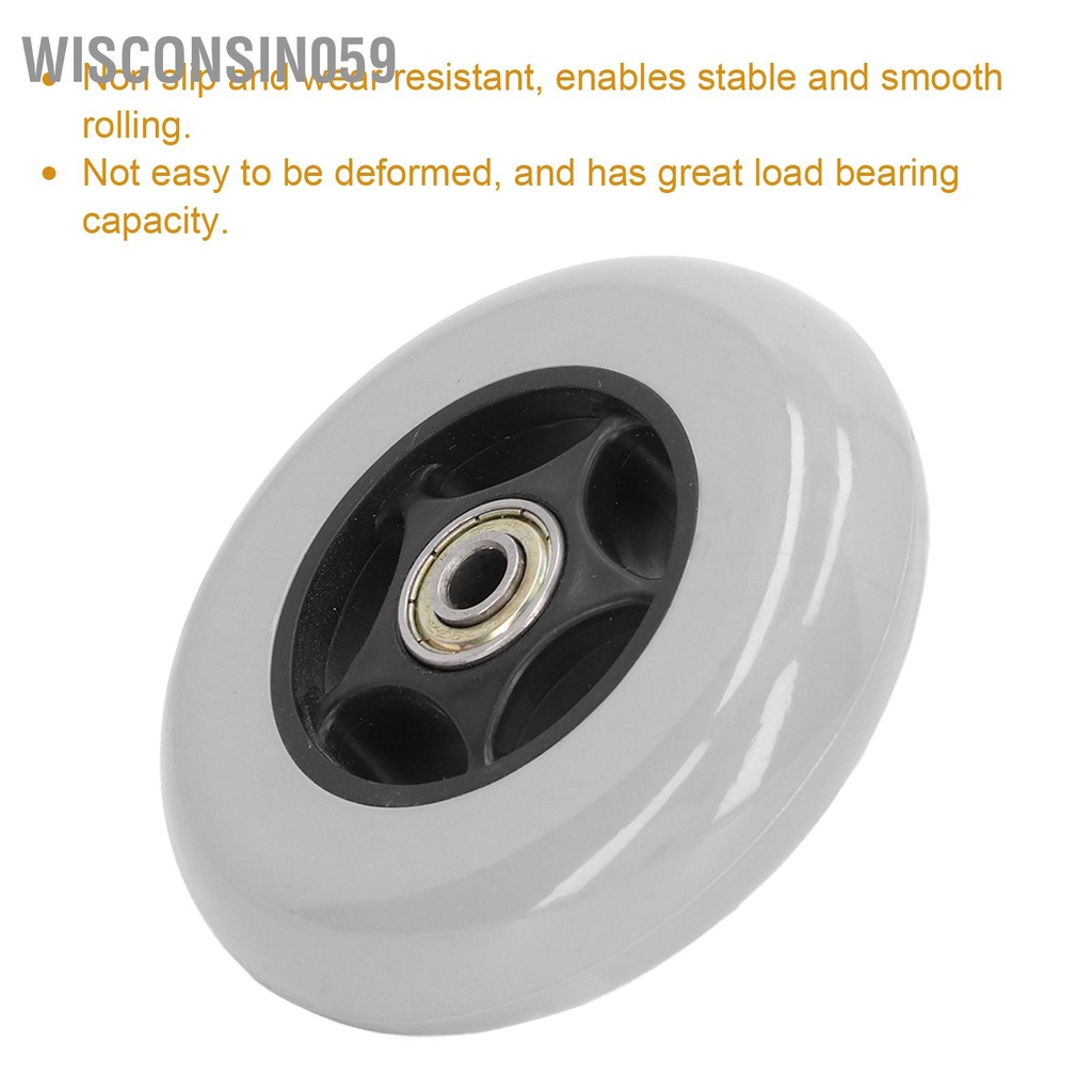 Wisconsin059 Xe lăn Bánh xe 4in Cao su độ ồn thấp Bộ phận thay thế bánh cho Rollator Grey