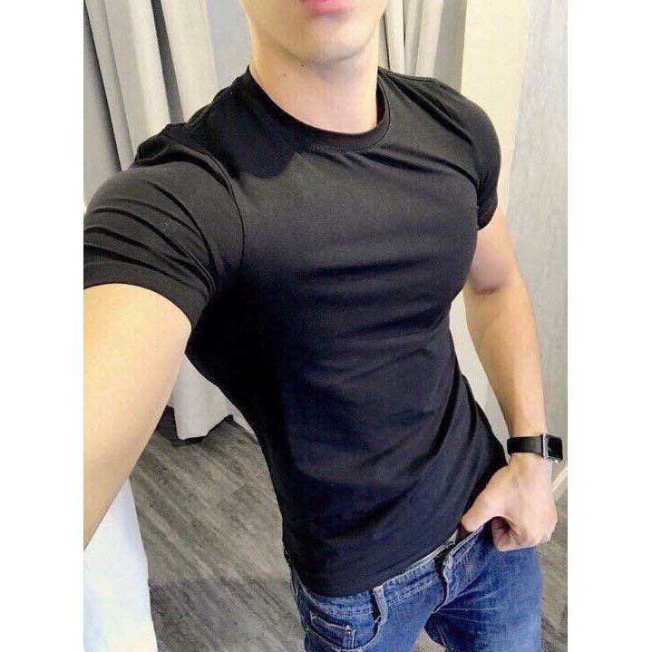 Áo thun nam cổ tròn tay ngắn giá rẻ vải trơn cao cấp F8888 loại đẹp
