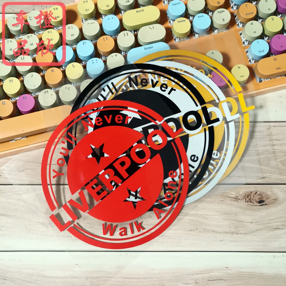 Miếng Dán Trang Trí Nắp Bình Xăng Xe Hơi / Laptop / Xe Máy In Chữ Liverpool You 'Ll Never Walk Alone