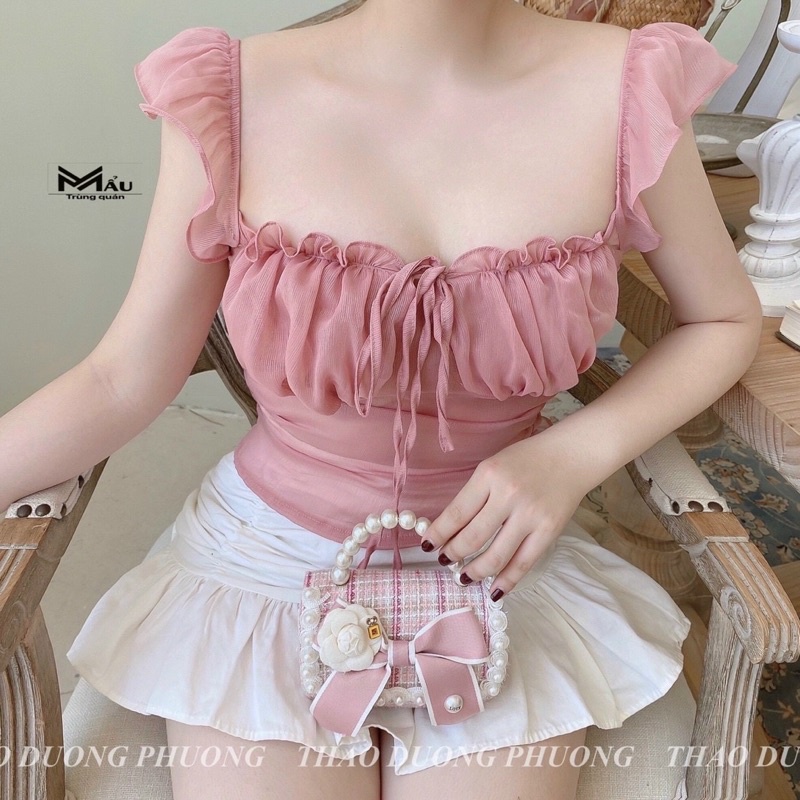 áo tơ cup ngực tay cánh tiên