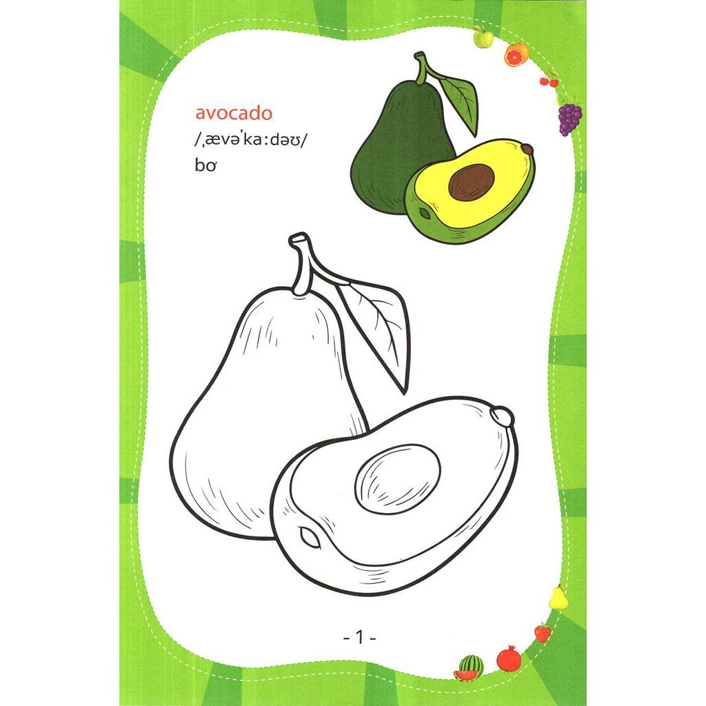 Sách Coloring Book_Tập Tô Màu - Trái Cây