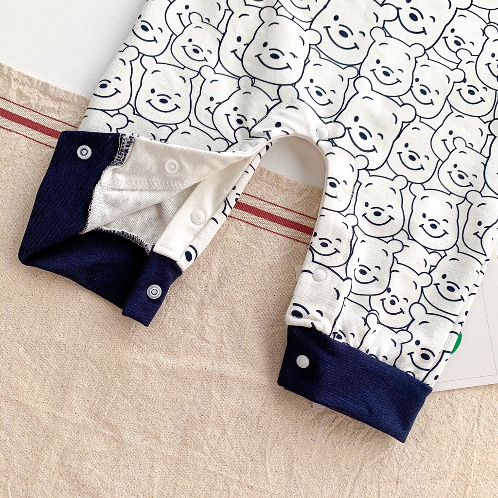 Áo liền quần tay dài in họa tiết gấu dễ thương thời trang dành cho trẻ em