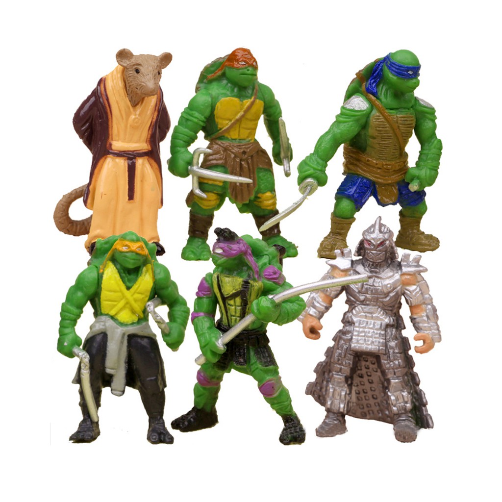 Bộ 6 Ninja Rùa cao 5 cm mẫu 02 - Đồ chơi mô hình Teenage Mutant Ninja Turtles PB2016 giá rẻ đẹp Ninja rùa New4all