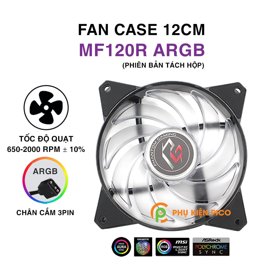 Quạt tản nhiệt case máy tính Cooler Master MasterFan MF120R ARGB Quạt Fan Case 12cm