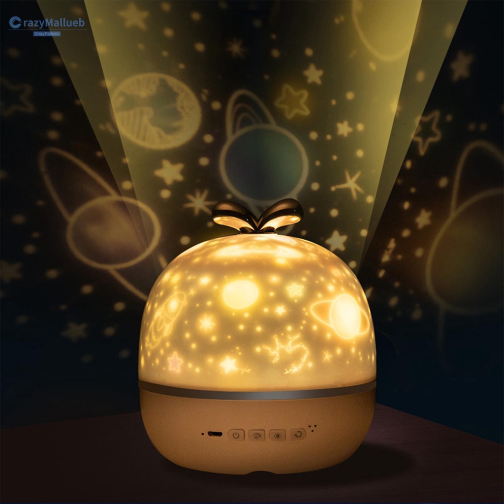 Crazymallueb❤Projector Night Light USB Rechargeable Romantic Star Sky Lamp for Kids Bedroom❤Lighting