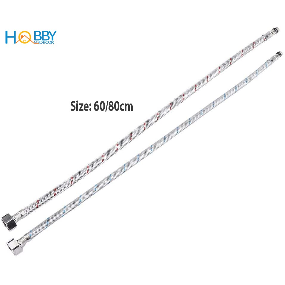 Bộ 2 dây cấp nước nóng lạnh HOBBY Home Decor DNL Inox 304 dài 60/80cm  cao cấp không rỉ sét