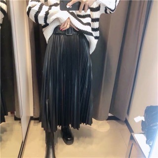 CHÂN VÁY MIDI ZARA DẬP LY CÓ BELT