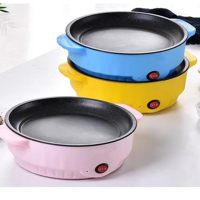 Chảo Nướng Bbq Đa Năng 22cm Màu Vàng Phong Cách Hàn Quốc Tiện Dụng