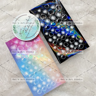 [STICKER TOPLOADER KEI] Mẫu tim - tròn hologram lấp lánh