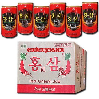 Nước hồng sâm lon nguyên chất hàn quốc, thùng 30lon * 175ml