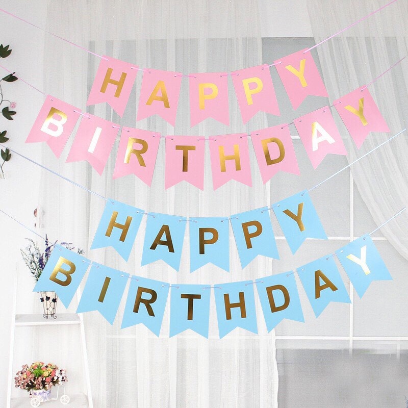 Dây Chữ Happy Birthday Trang Trí Sinh Nhật Cho Bé Trai, Bé Gái Tại Nhà Siêu Đẹp - BIBOO DECOR