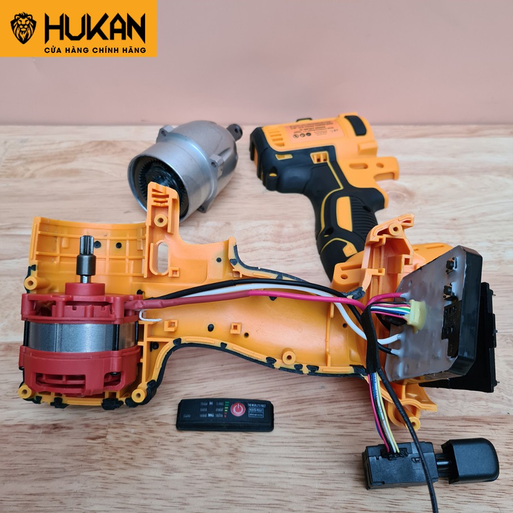 Máy siết bulong HUKAN X6 Pro động cơ nguyên khối lựu siết 380N.M  kèm bộ khẩu dài 10 cái