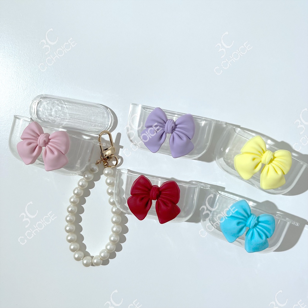 Vỏ bảo vệ hộp sạc tai nghe Earpods 4 2021 Gen 1/2 DIY bằng silicon họa tiết cô gái phong cách Hàn Quốc kèm móc khóa ngọc trai thời trang