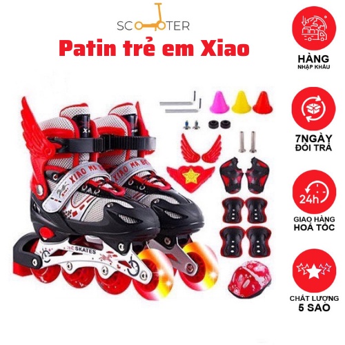 Giày trượt Patin Sport cao cấp dành cho trẻ em, người lớn XIAO (Tặng nón bảo hiểm + Bảo hộ) - PTX