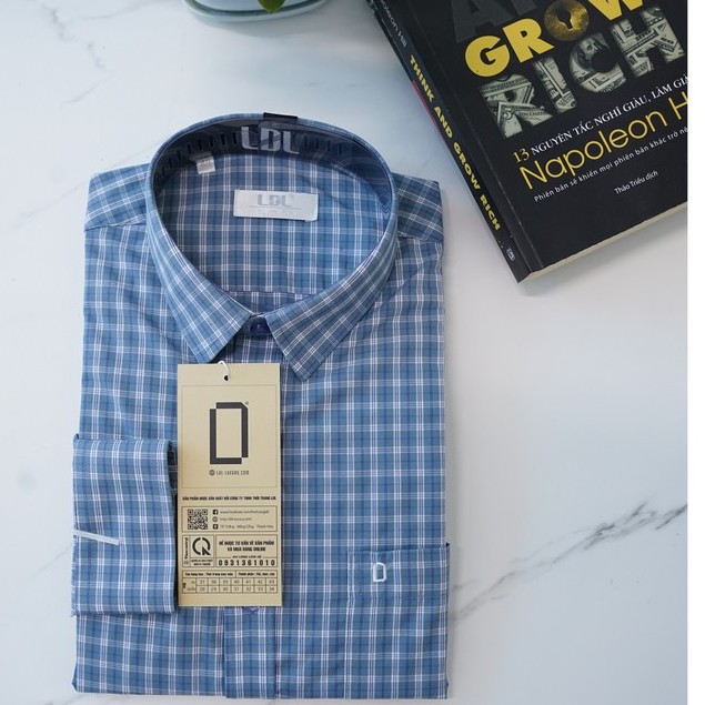 Áo sơ mi nam dài tay công sở LDL, 100% cotton, với  thiết kế đơn giản lịch sự và sang trọng | BigBuy360 - bigbuy360.vn