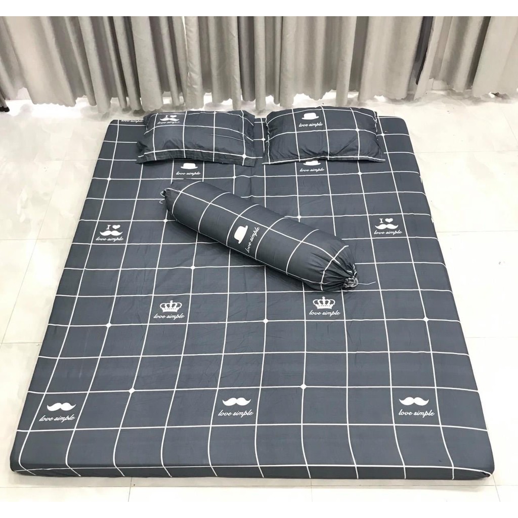 Vỏ gối ôm cotton poly 35x100cm💝mẫu tam giác ghi