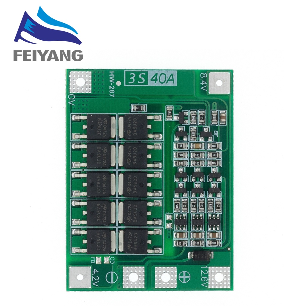 Bảng Sạc Pin Li-ion 3S/4S 40A 60A 18650 BMS Cho Động Cơ Khoan 11.1V 12.6V/14.8V 16.8V