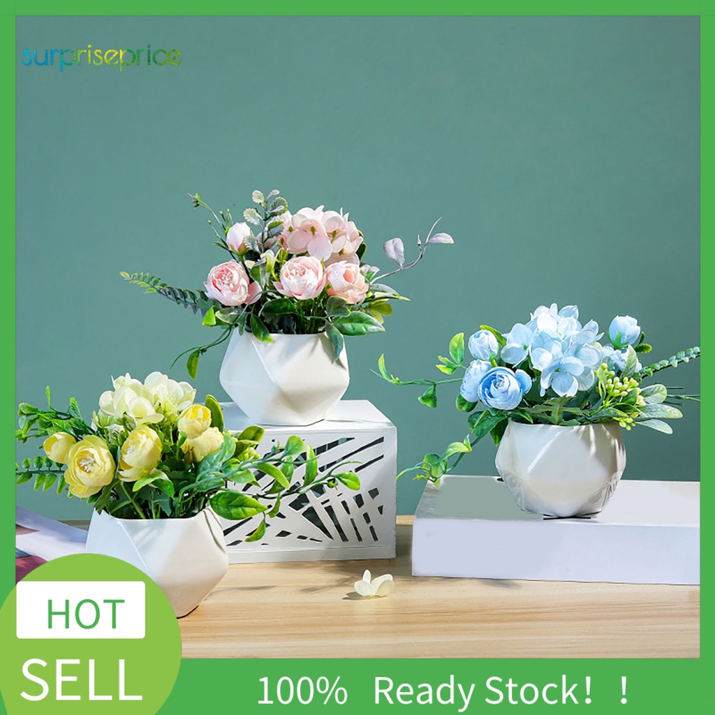 Chậu Hoa Nhân Tạo Tinh Xảo Bằng Nhựa Dùng Trang Trí Phòng Khách Đa Năng