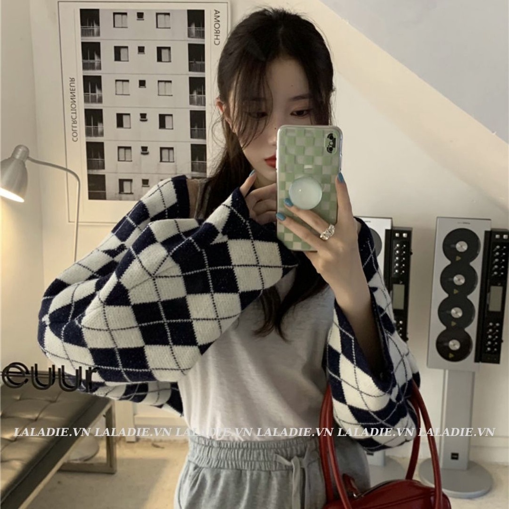 Áo Khoác Len Cardigan Laladie Dáng Croptop Họa Tiết Quả Trám Phong Cách Vintage Dành Cho Nữ C09 | BigBuy360 - bigbuy360.vn