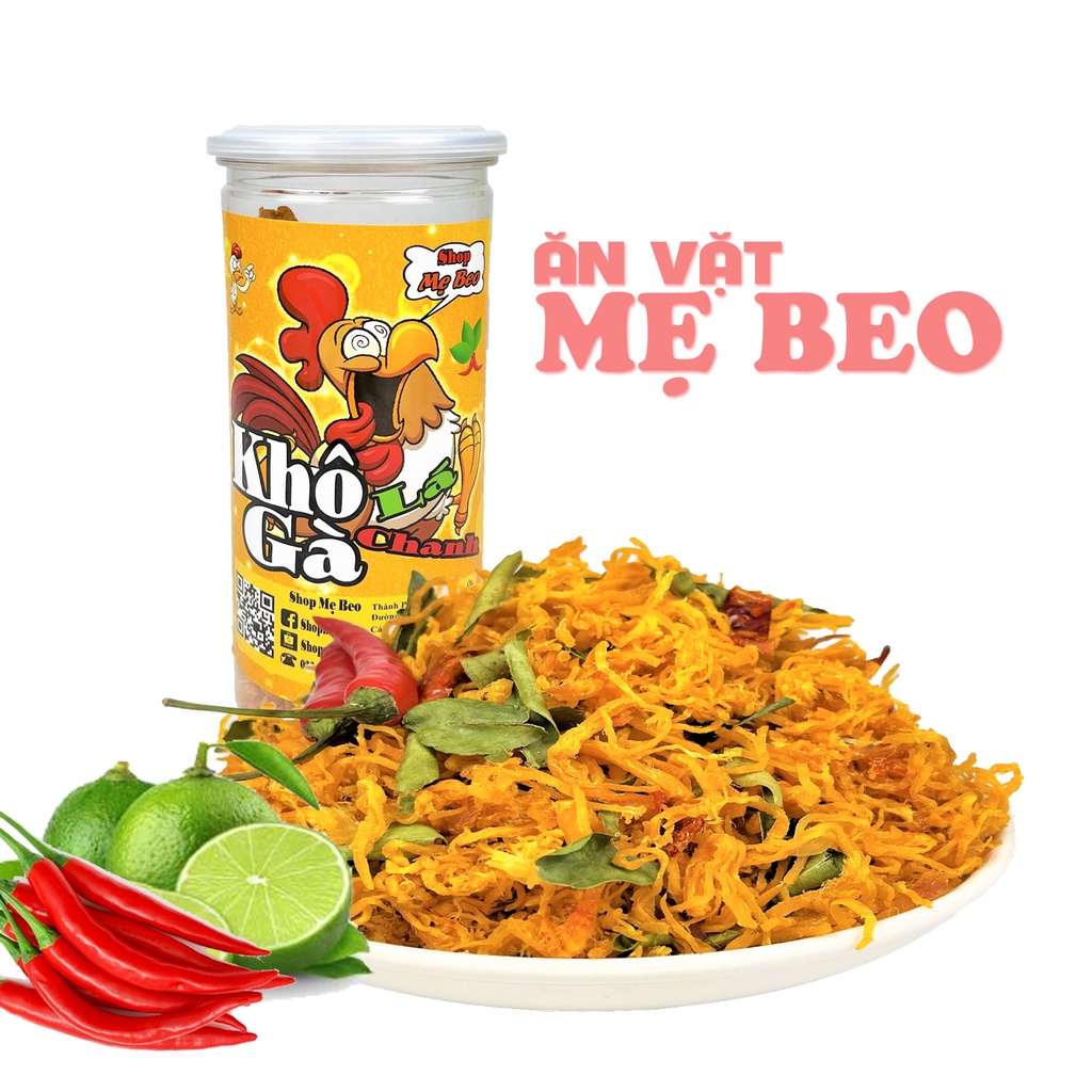 300Gr Khô Gà Lá Chanh Xé Cay Ăn Vặt Shop Mẹ Beo