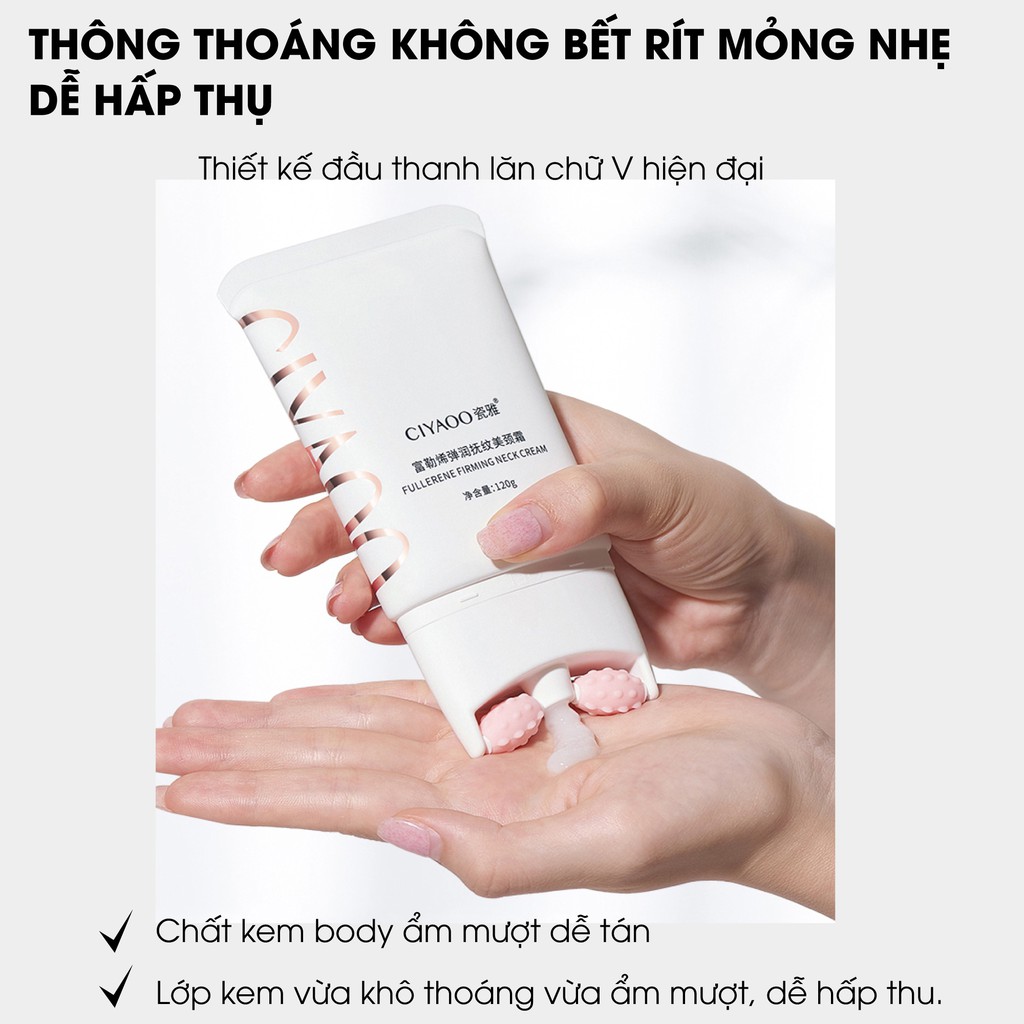 KEM DƯỠNG MASSAGE VÙNG CỔ CHỐNG NẾP NHĂN CIYAOO FULLERENE NECK CREAM 120g QX0041