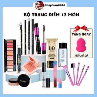 Bộ trang điểm lameila 12 món kem bb, phấn phủ, phấn mắt, mascara, chì kẻ mày, bút dạ kẻ mắt, son kem, má hồng.....