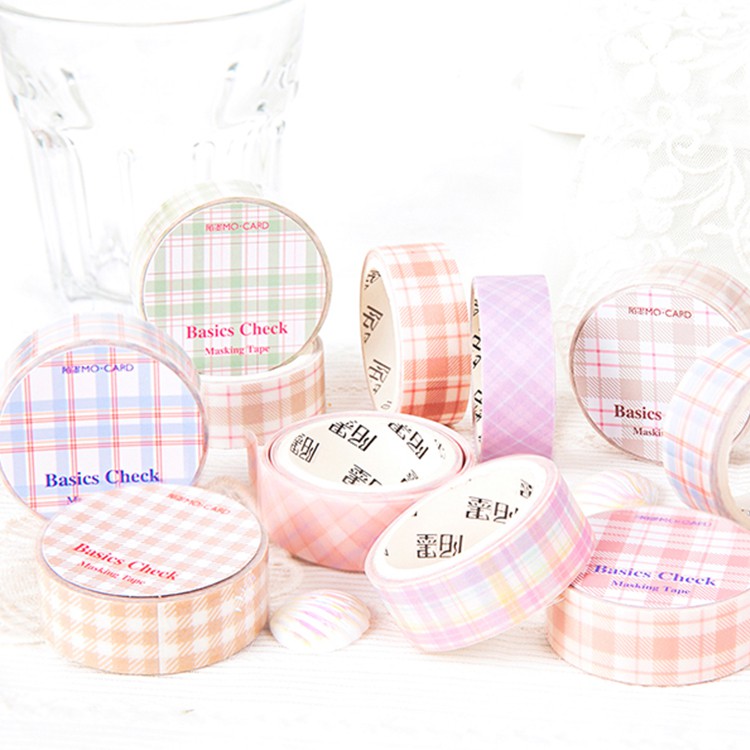 1 Roll Macaron Basic Masking Tape Planner Grid Washi Tape Scrapbooking Daily Decoration