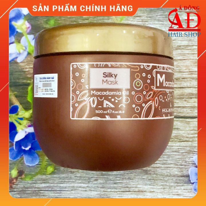 [Chính hãng] [Siêu rẻ] Dầu hấp ủ lụa tóc Kleral Macadamia Silky phục hồi siêu mượt tóc Italy 500ml