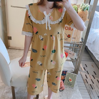Đồ bộ nữ cộc tay bộ mặc nhà dễ thương thun sữa mềm mại- Có size 70-80kg-BN03