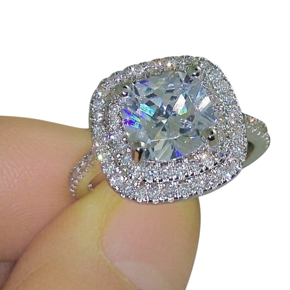 Nhẫn thời trang mặt đá hoàng ngọc nhân tạo lấp lánh cho nữ