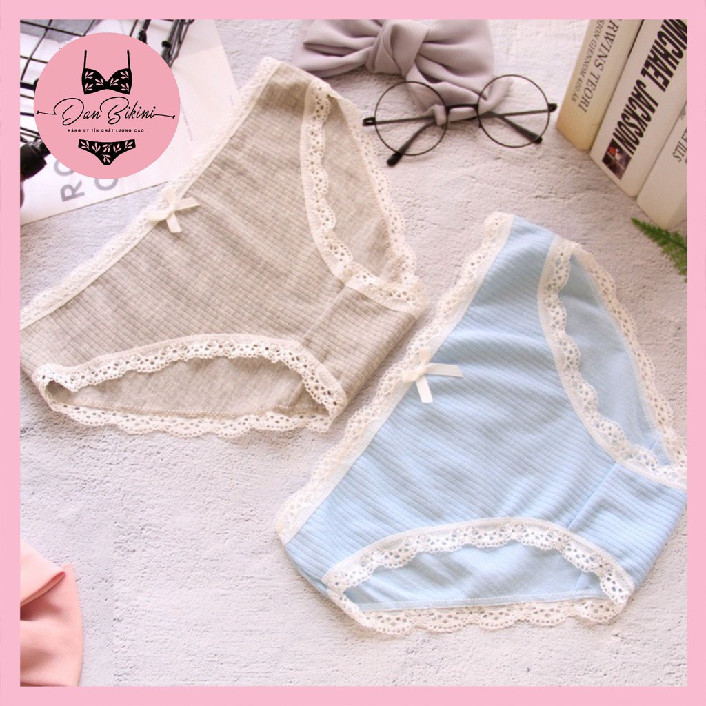 Quần Lót Nữ thun gân tăm viền ren mềm mại tôn dáng gợi cảm co dãn mã 0756